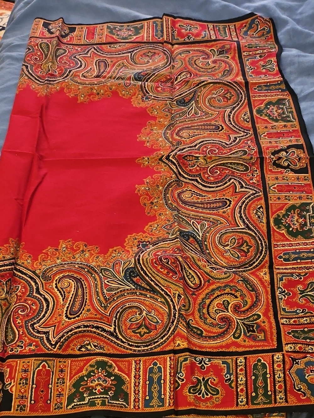 Red Paisley Border Women’s Scarf